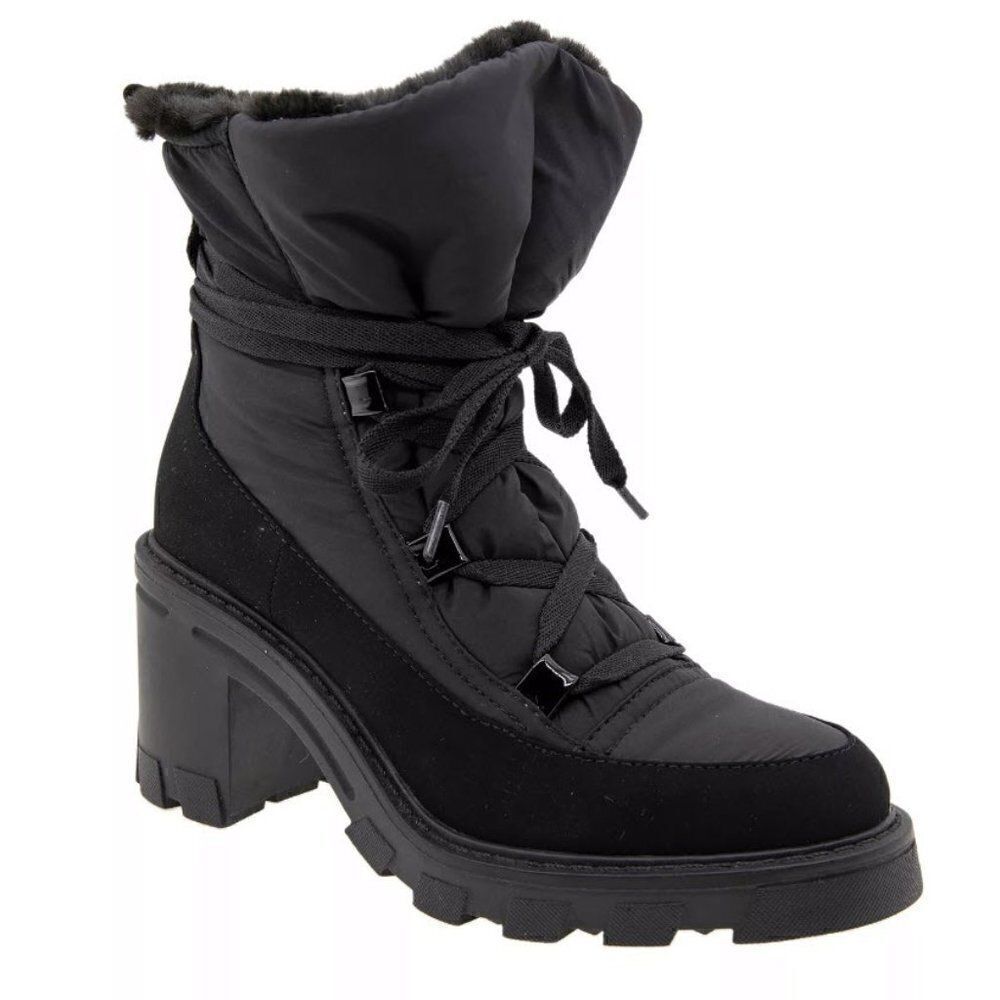 BCBGENERATION Faux Fur Tagli Hiker Booties - Sz 8.5 - Black